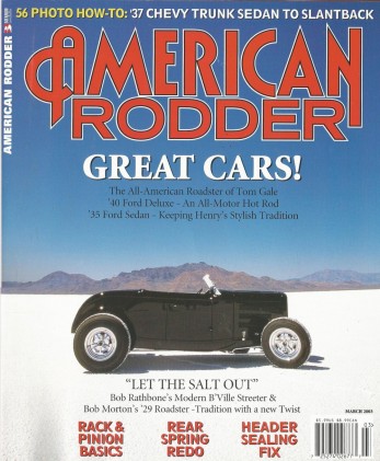 AMERICAN RODDER 2003 MAR - RATHBONE, RACK & PINION BASICS, REAR SPRING REDO